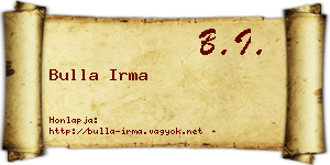 Bulla Irma névjegykártya